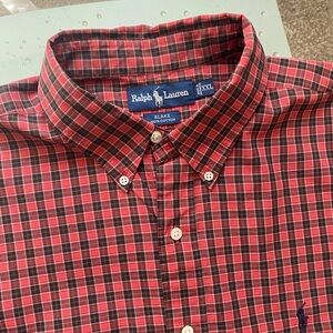 Ralph Lauren Men's Red Plaid Shirt, XXL, Great condition, no rips or holes